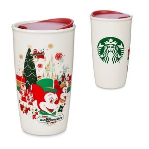 Starbucks Walt Disney World Holiday 2021 Ceramic Travel Tumbler in Cream